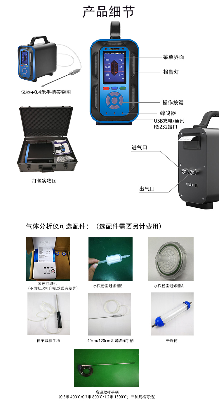 便攜式復合型多參數(shù)氣體分析儀 石油煉化氣體檢測儀